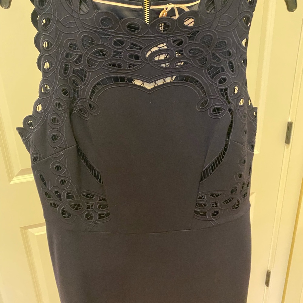 Ted Baker Verita Cut out Navy Dress - Picture 4 of 8